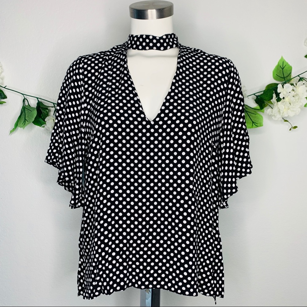 Zara Polka Dot With Choker Top - Picture 2 of 6